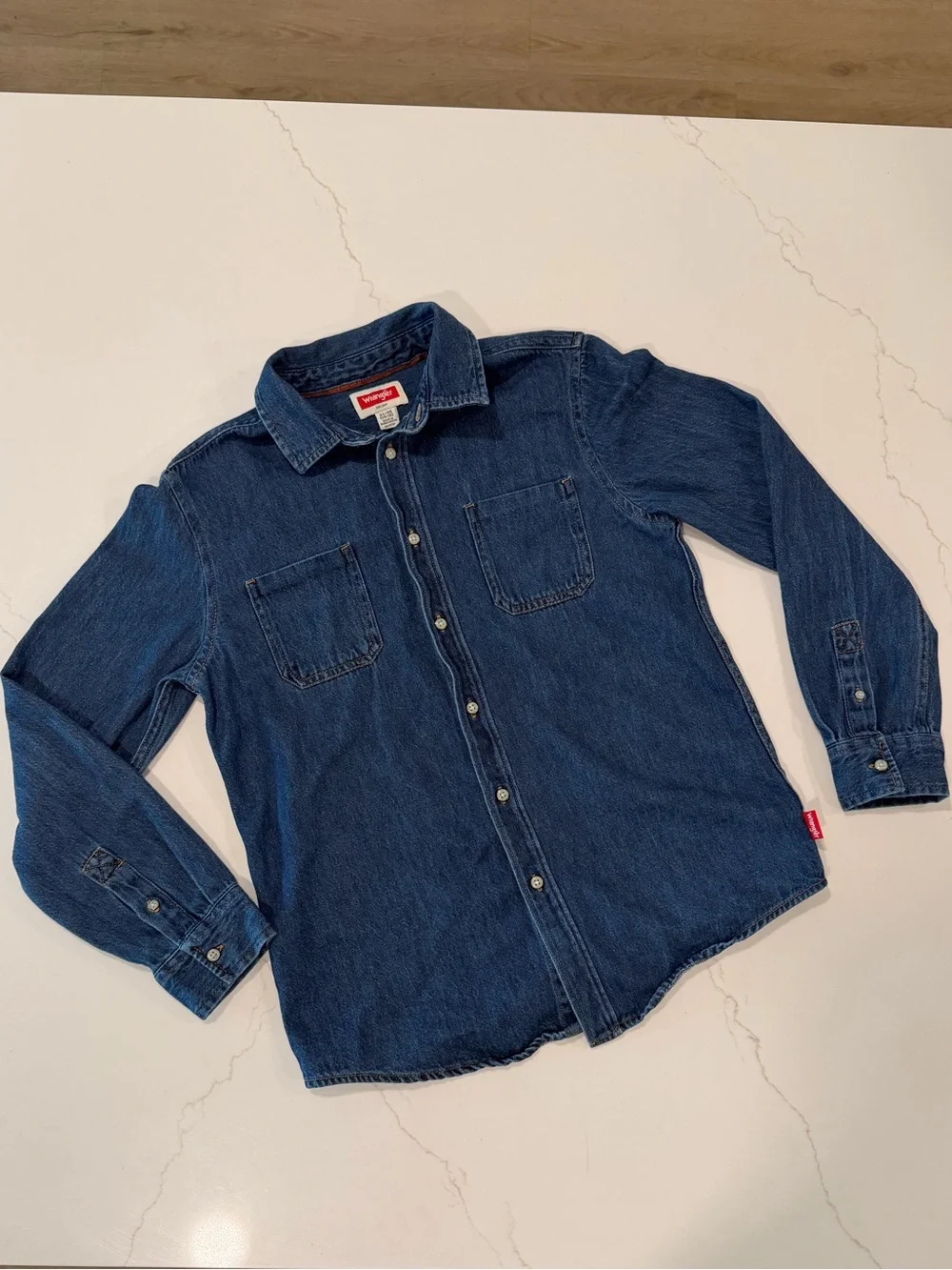 Wrangler Blue Denim Button-Up Shirt